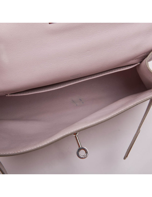 HERMES Kelly Clutch in pink swilt calf leather