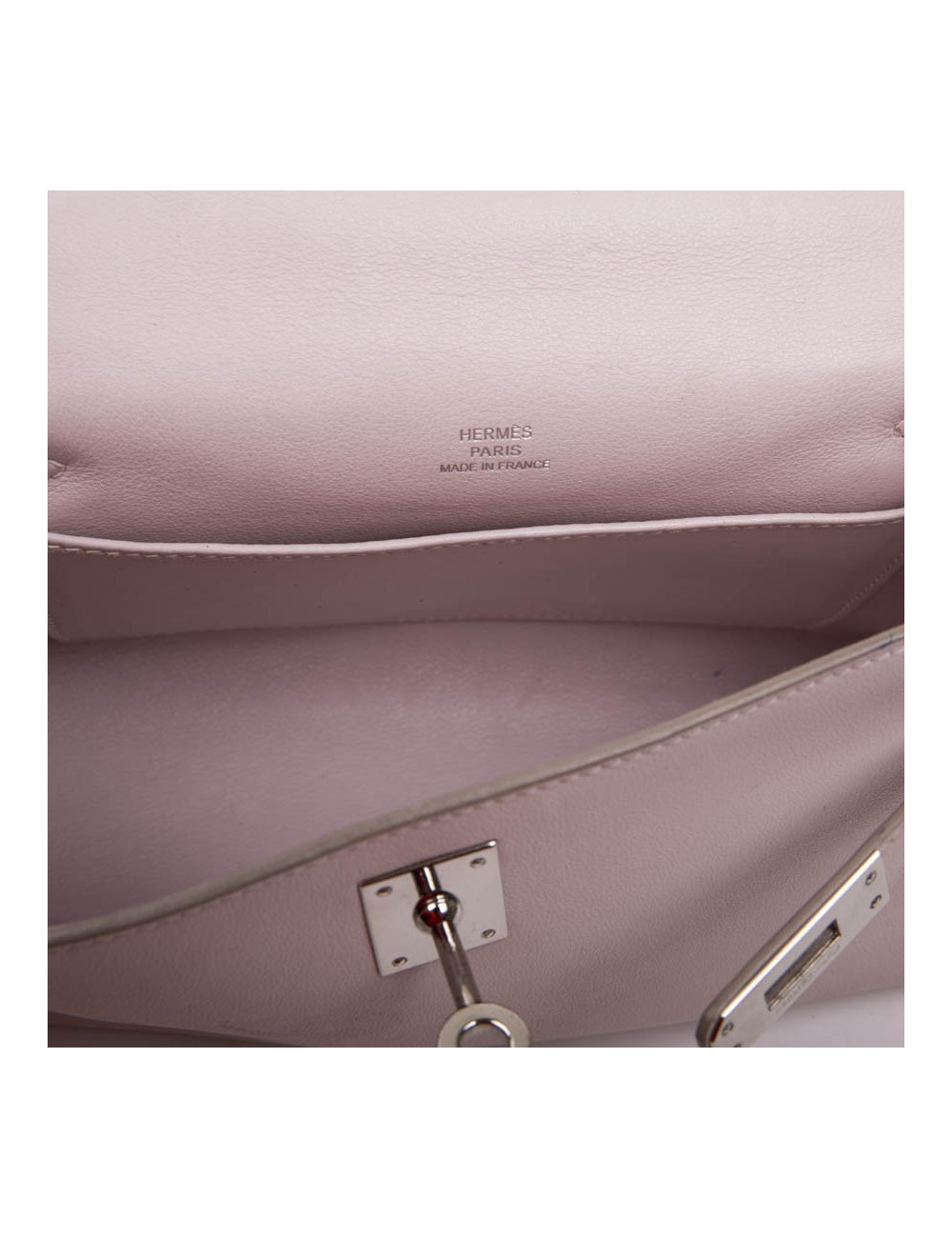 HERMES Kelly Clutch in pink swilt calf leather