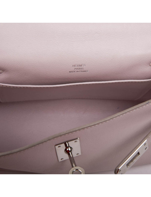 HERMES Kelly Clutch in pink swilt calf leather