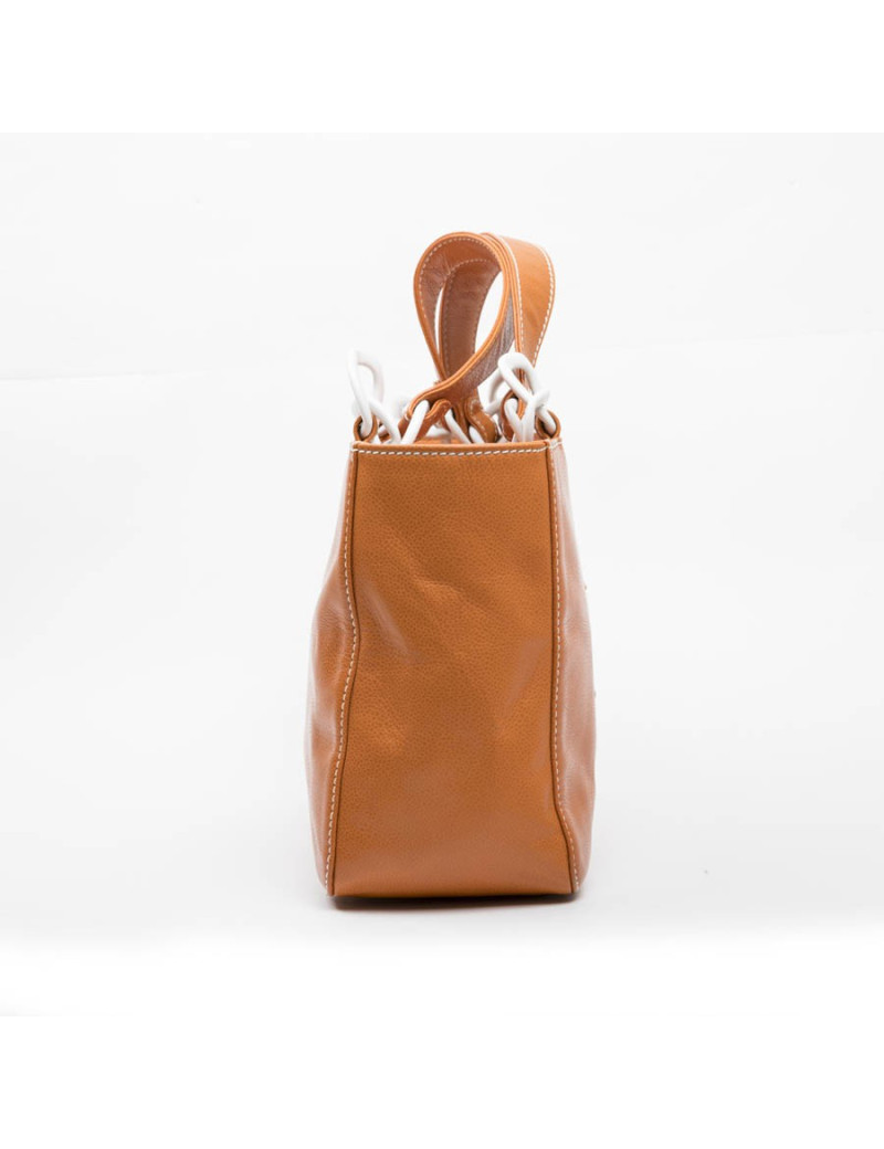 CHANEL tote bag in orange leather