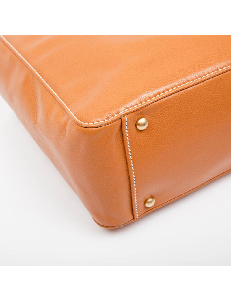 Sac cabas CHANEL cuir orange