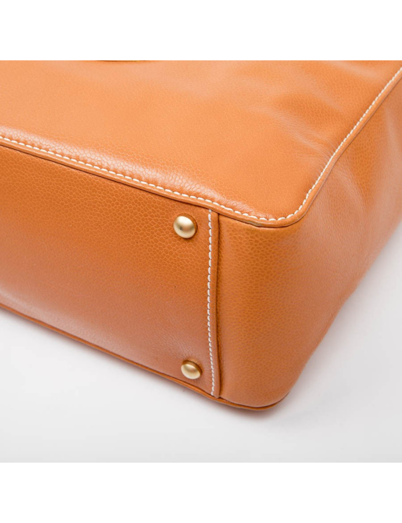 CHANEL tote bag in orange leather