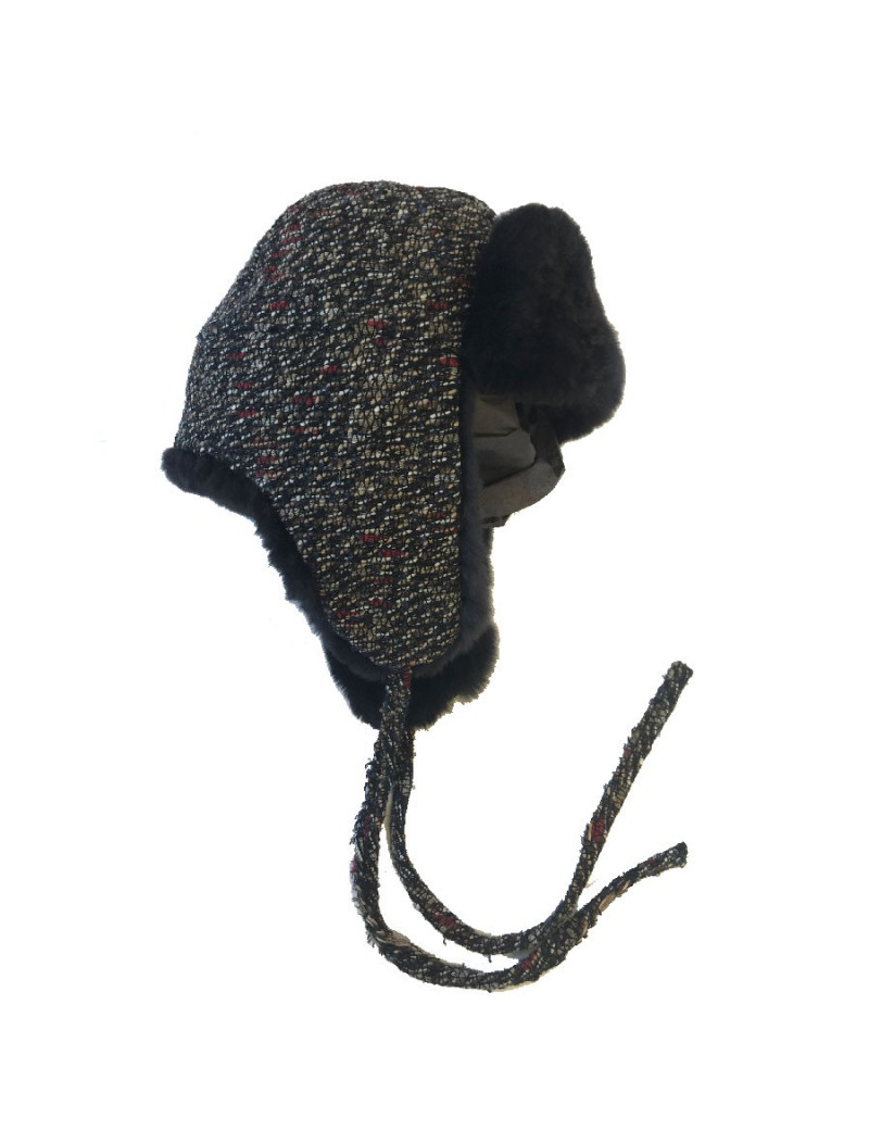 CHANEL tweed chapka size 57