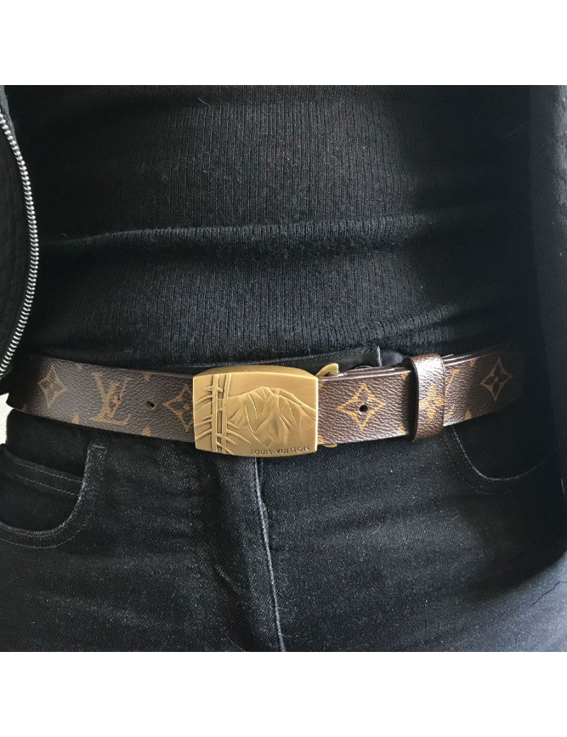 LOUIS VUITTON unisex belt in brown monogram canvas 90/36