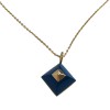 HERMES chain necklace in gold and pendant in lapis lazuli