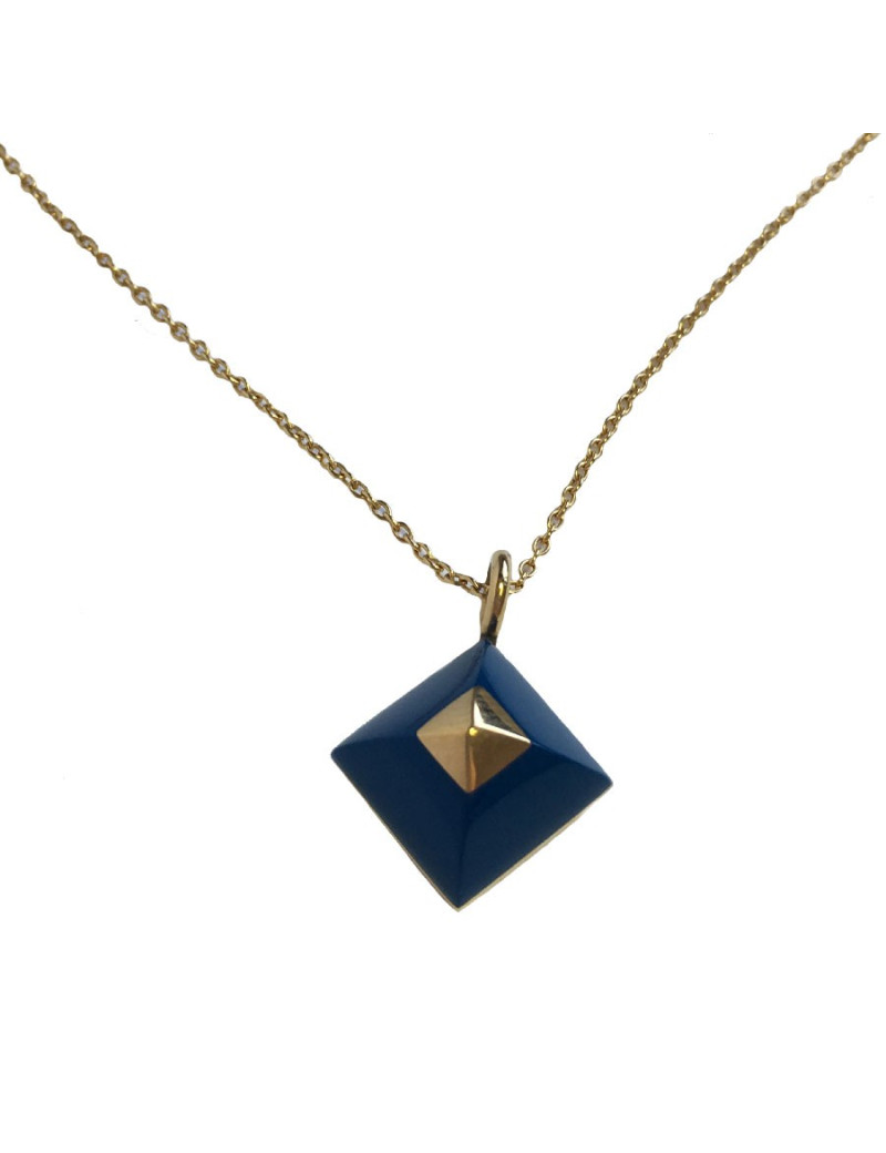 HERMES chain necklace in gold and pendant in lapis lazuli