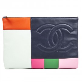 CHANEL pouch in multicolored smooth lamb leather