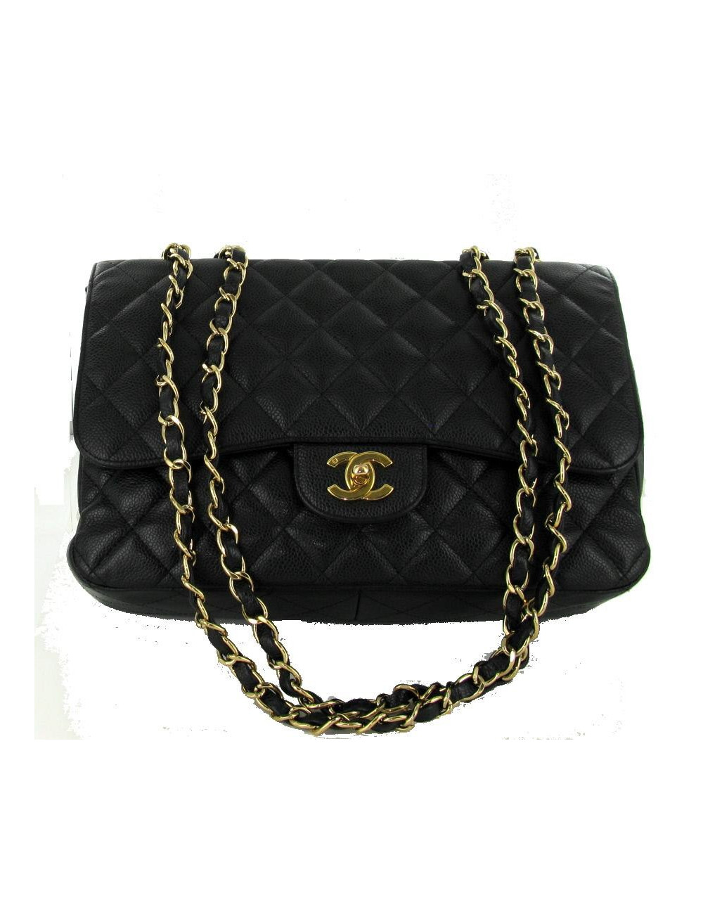 Jumbo "Mademoiselle" CHANEL en cuir caviar 