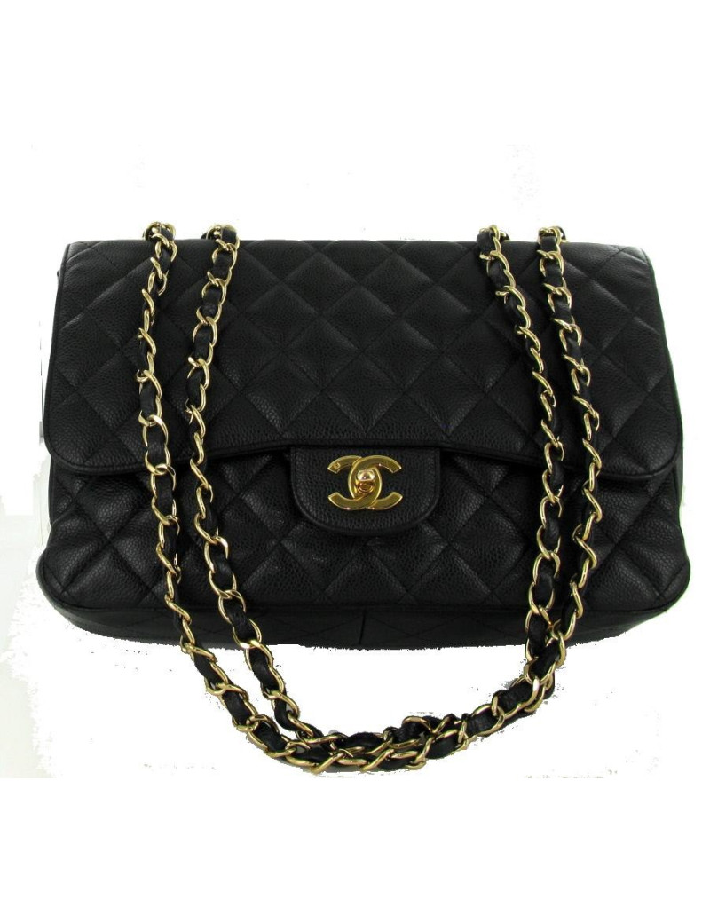 Jumbo "Mademoiselle" CHANEL en cuir caviar 