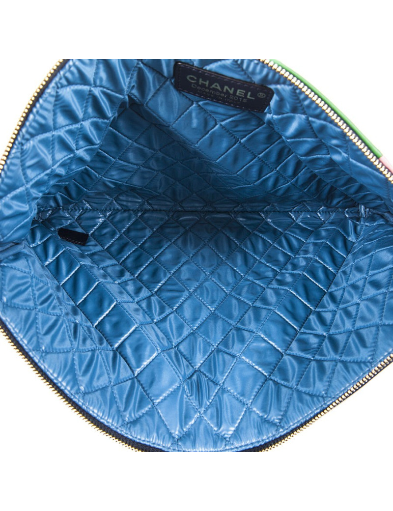 CHANEL pouch in multicolored smooth lamb leather