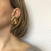 XXX Boucles d'oreille clips YSL YVES SAINT LAURENT vintage en métal doré