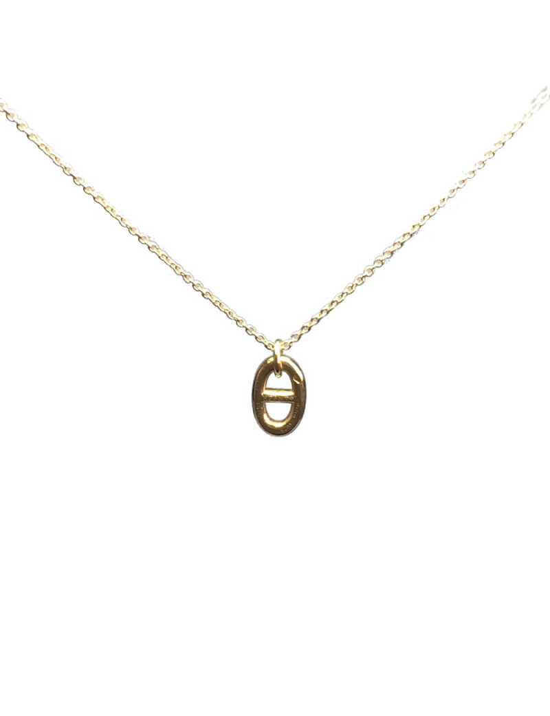 Collier HERMES 'Farandole' pendentif chaîne d'ancre en or jaune