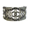CHANEL Couture articulated cuff bracelet in matte silver metal set with Swarovski rhinestones