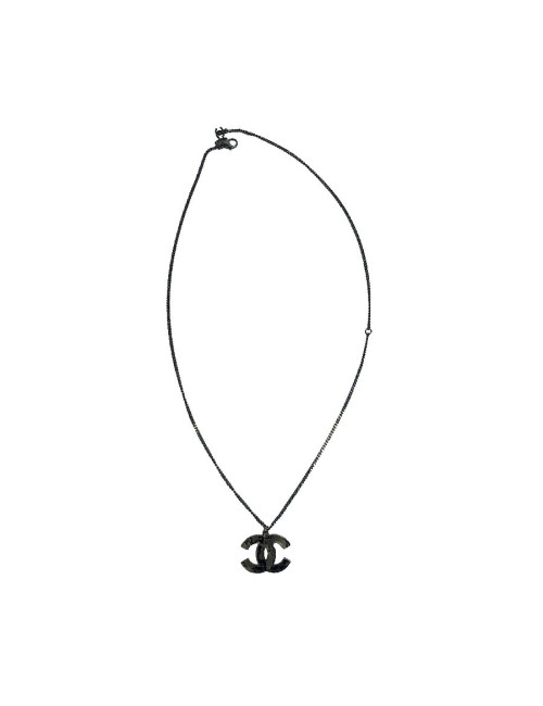 Collier CHANEL "CC" métal ruthénium