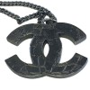 CHANEL CC necklace in ruthenium metal