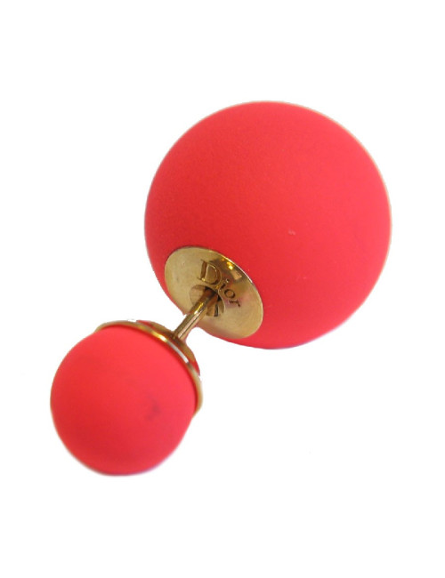 Boucle d'oreille "Tribales"DIOR en gomme rose fluo