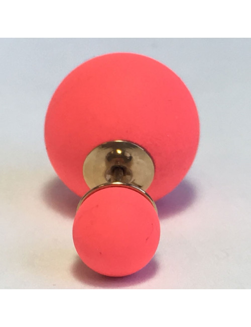 Boucle d'oreille "Tribales"DIOR en gomme rose fluo