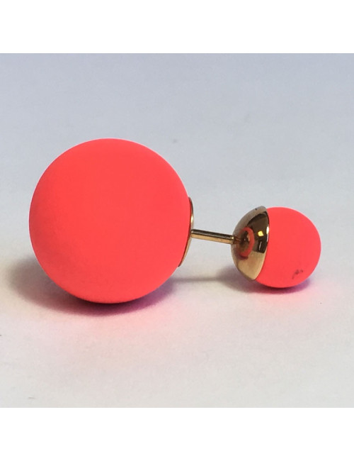 Boucle d'oreille "Tribales"DIOR en gomme rose fluo