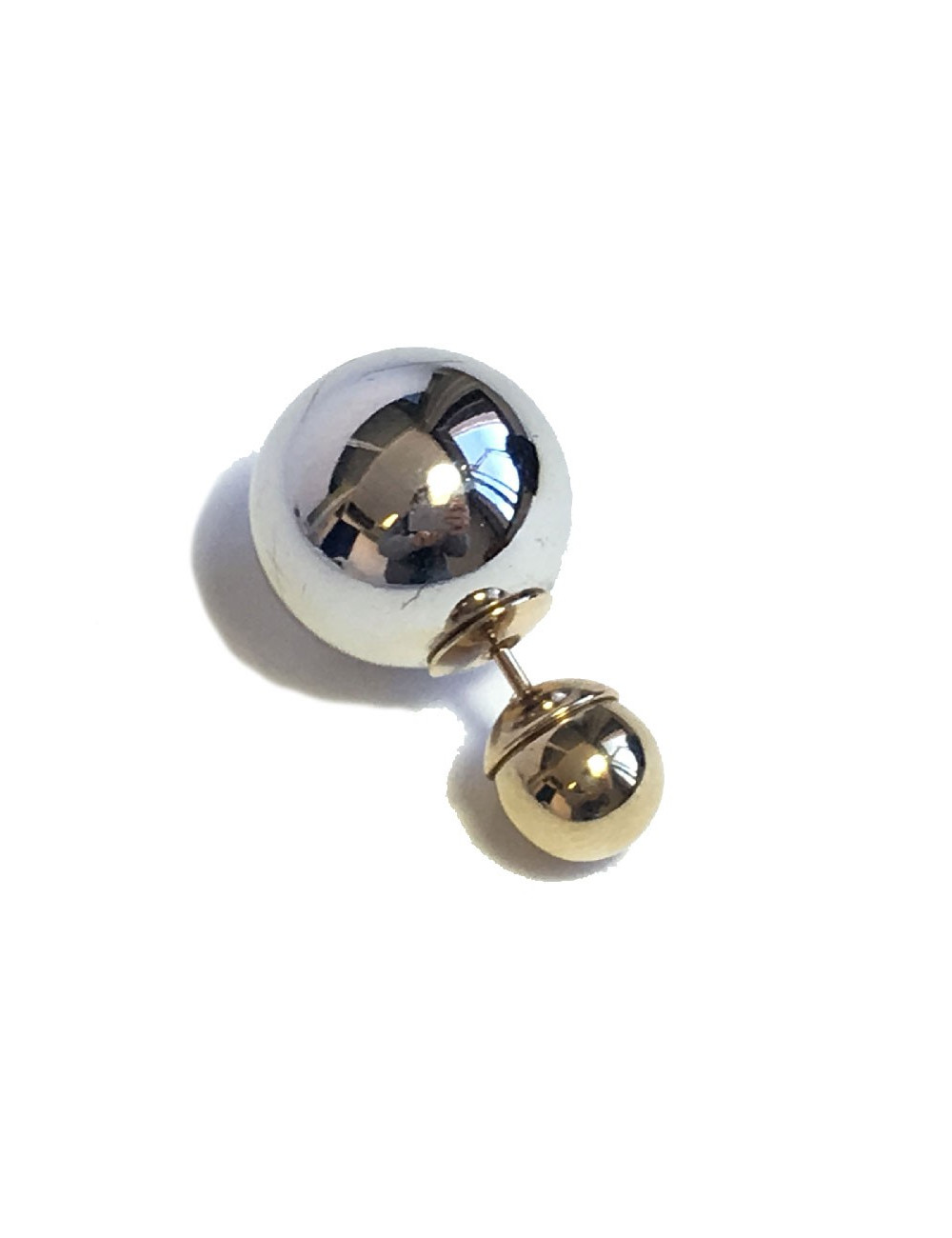 Boucle d'oreille clou " Tribales" DIOR argentée et dorée