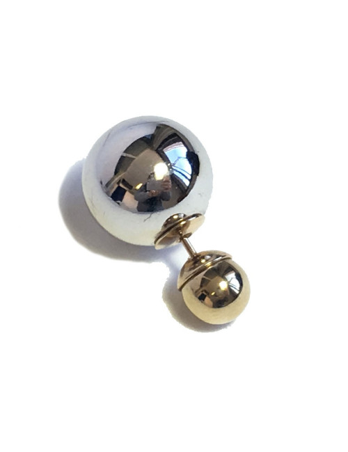 Boucle d'oreille clou " Tribales" DIOR argentée et dorée