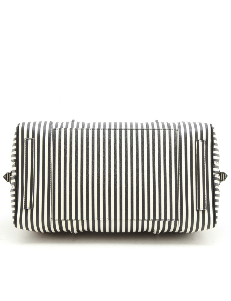 GIVENCHY weekend bag in black striped white leather