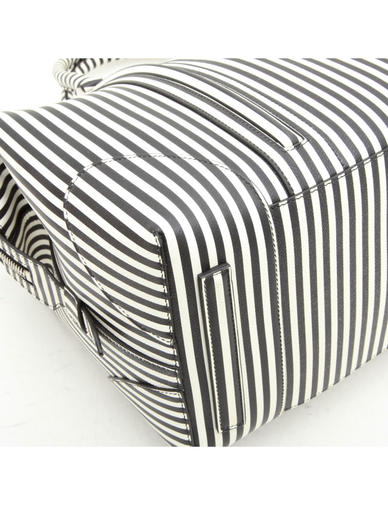 GIVENCHY weekend bag in black striped white leather