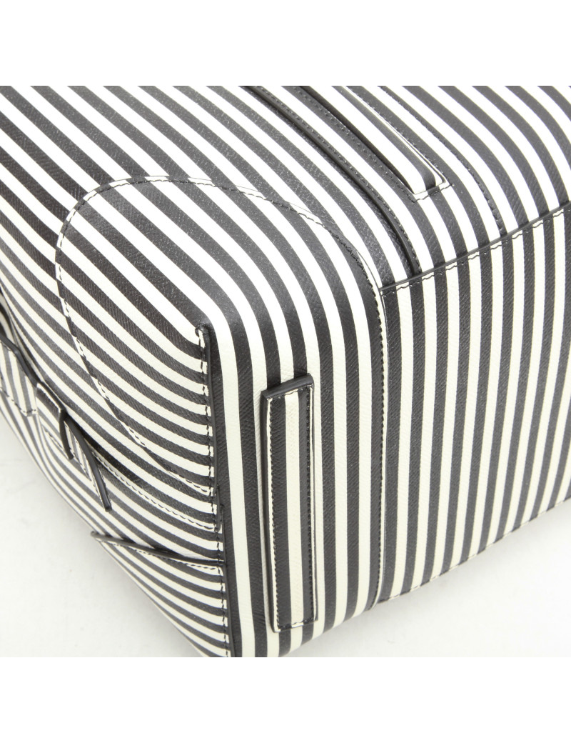 GIVENCHY weekend bag in black striped white leather