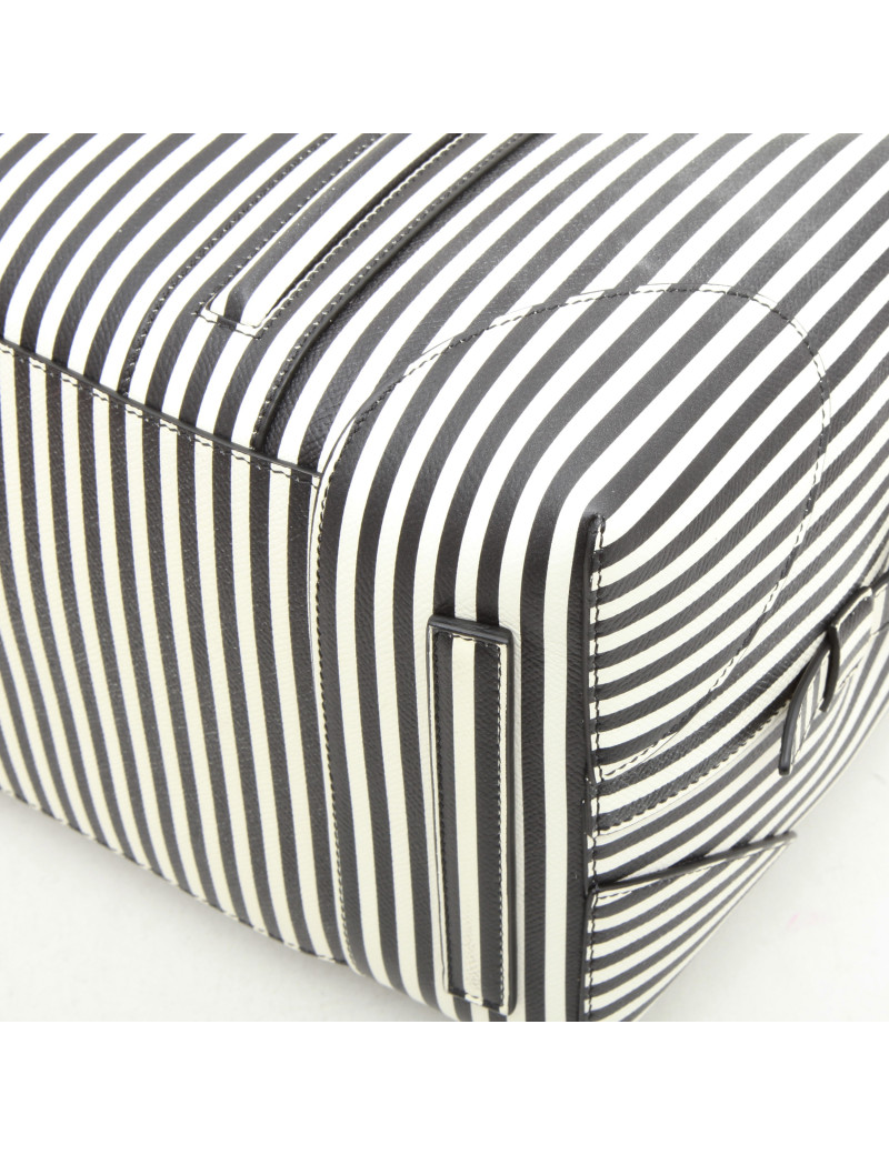 GIVENCHY weekend bag in black striped white leather