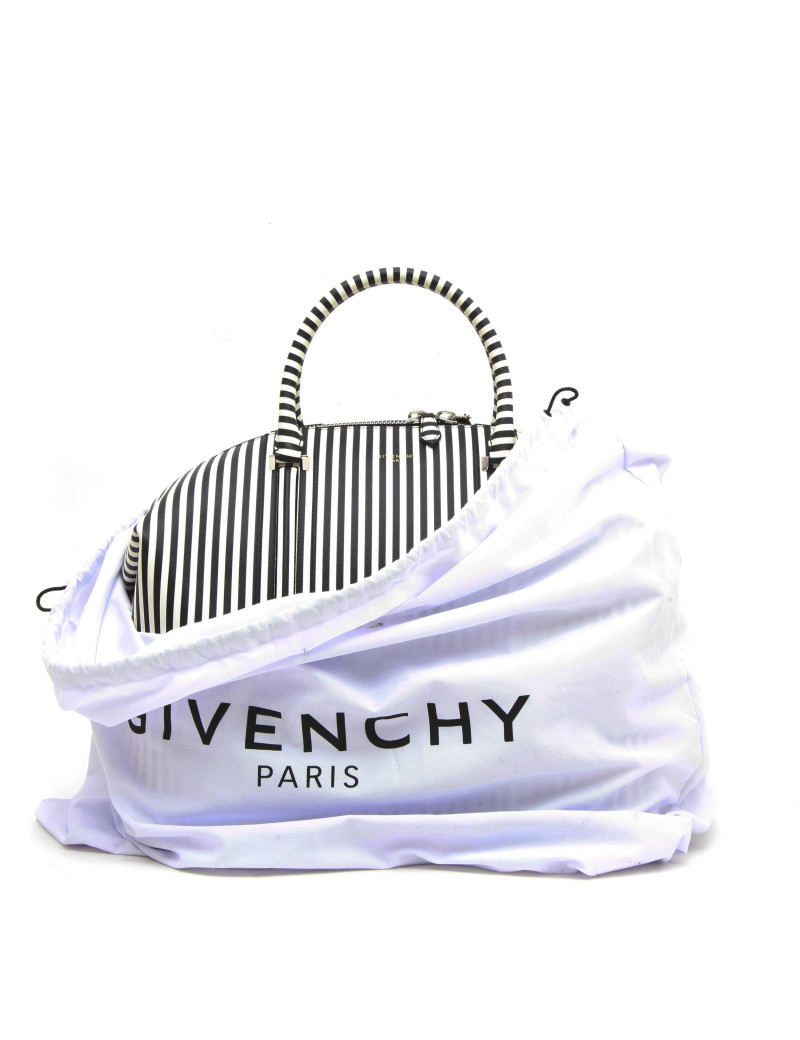GIVENCHY weekend bag in black striped white leather