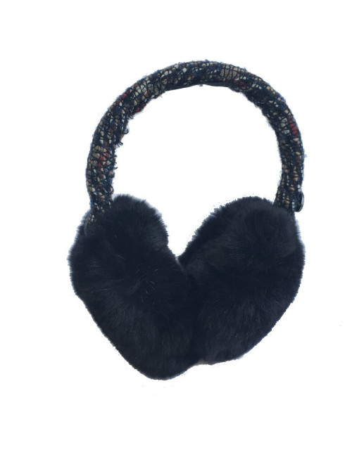 Cache oreilles CHANEL en tweed multicolore et fourrure Orylag