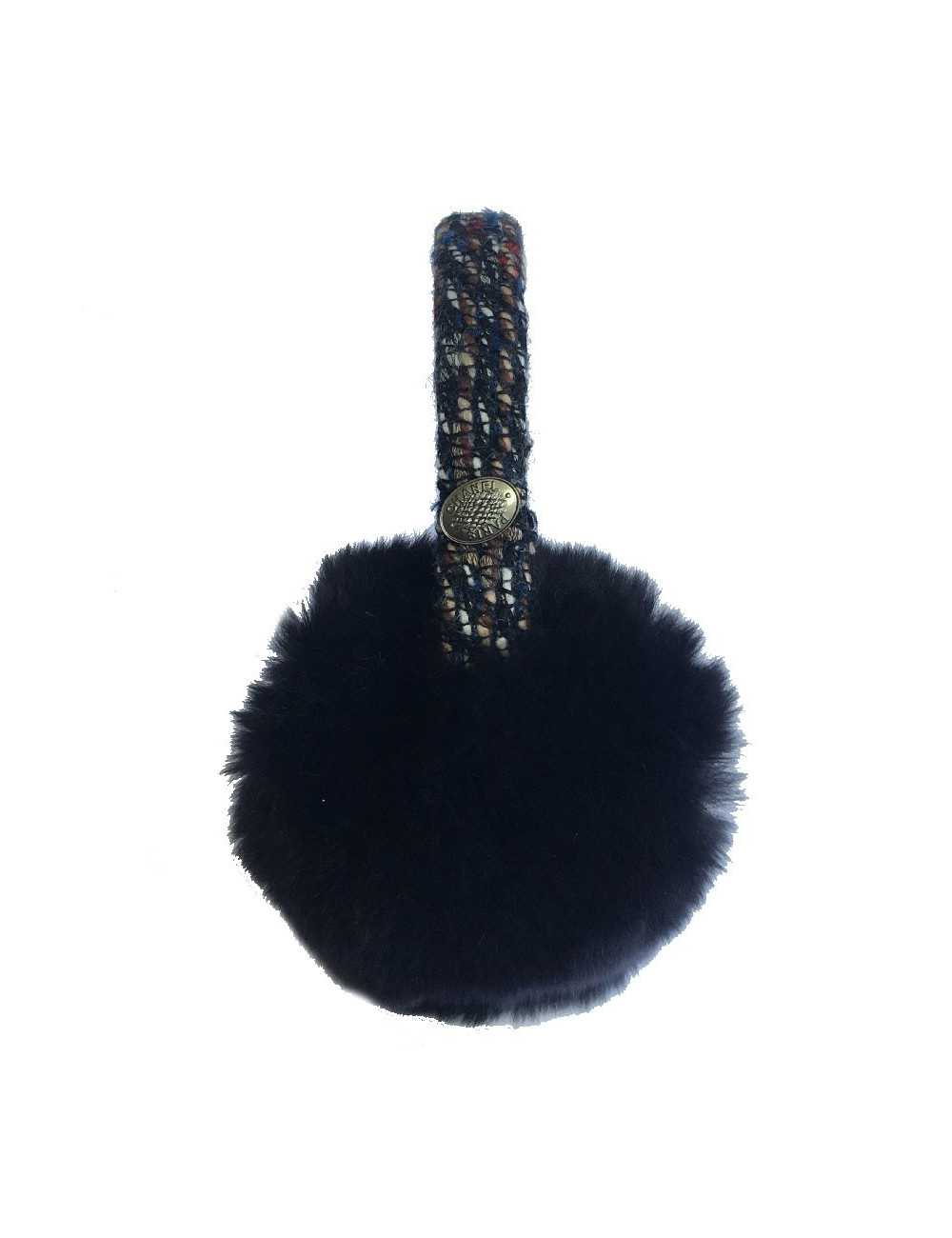 Cache oreilles CHANEL en tweed multicolore et fourrure Orylag