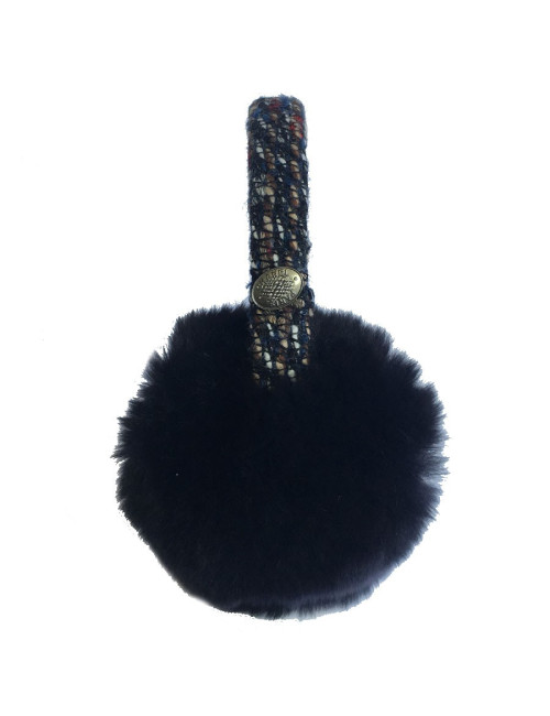 Cache oreilles CHANEL en tweed multicolore et fourrure Orylag