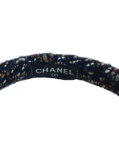 Cache oreilles CHANEL en tweed multicolore et fourrure Orylag