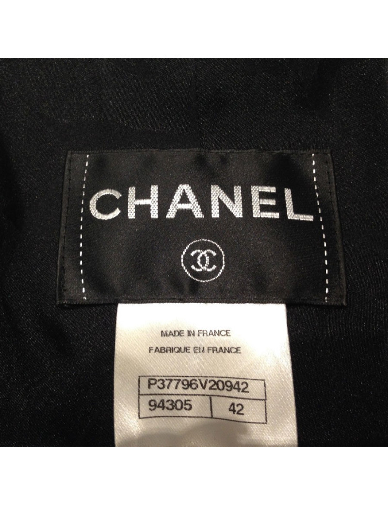Robe manteau T 42 CHANEL en soie noire