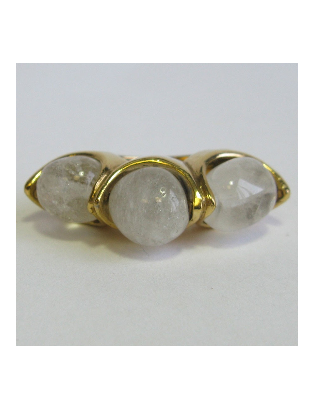 GOOSSENS ring size 56 in gilded metal set with rock crystals