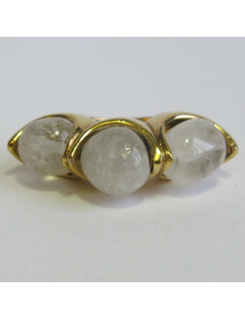 GOOSSENS ring size 56 in gilded metal set with rock crystals