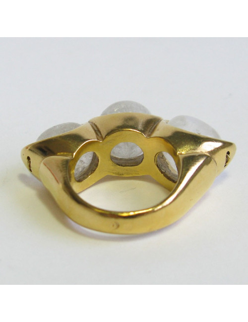 GOOSSENS ring size 56 in gilded metal set with rock crystals