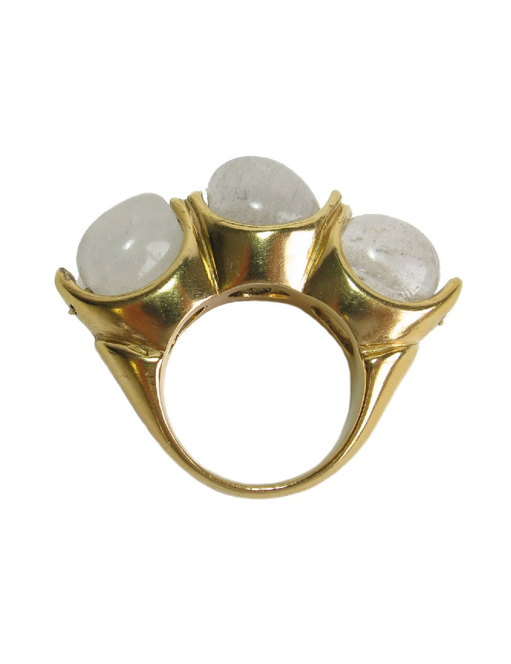 GOOSSENS ring size 56 in gilded metal set with rock crystals
