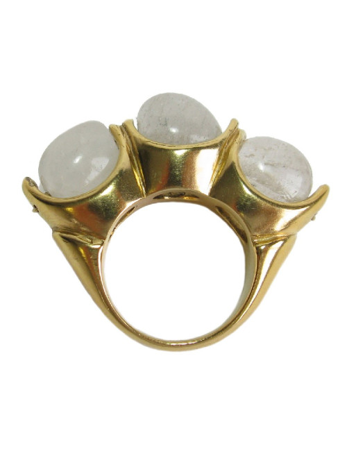 GOOSSENS ring size 56 in gilded metal set with rock crystals