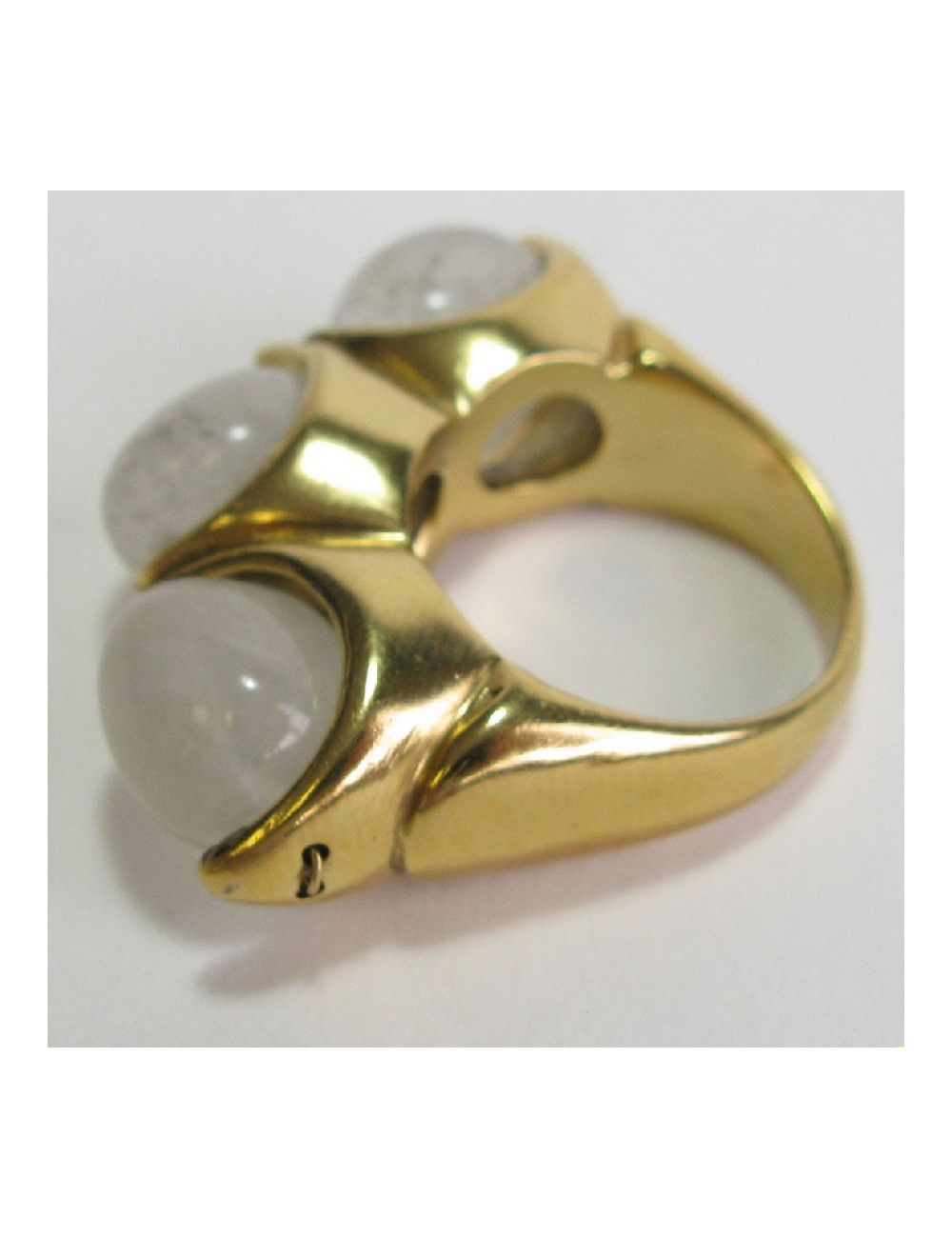 GOOSSENS ring size 56 in gilded metal set with rock crystals