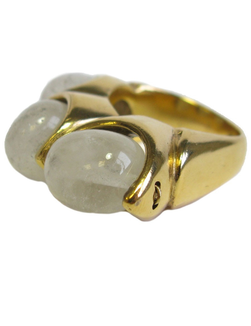 GOOSSENS ring size 56 in gilded metal set with rock crystals