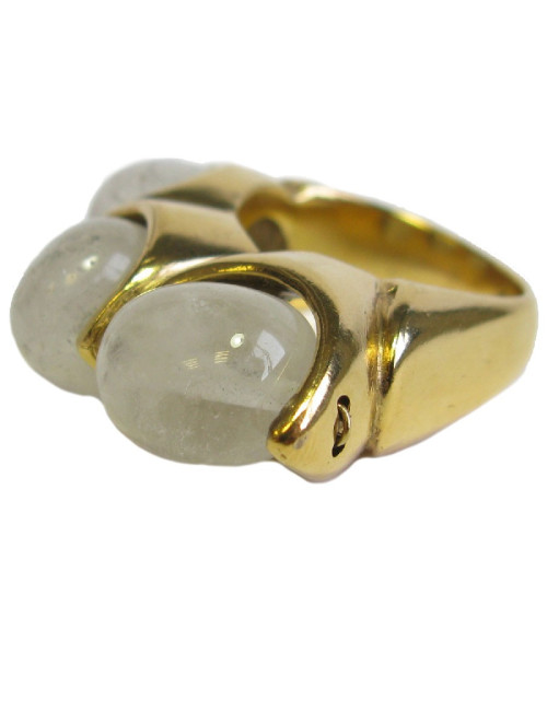 GOOSSENS ring size 56 in gilded metal set with rock crystals