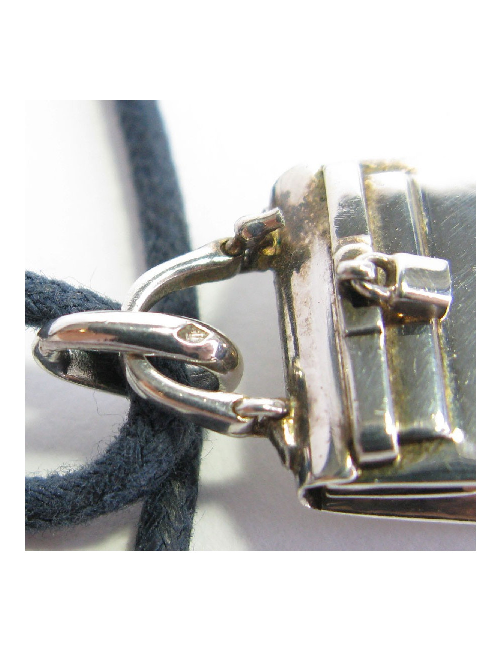 HERMES  'Kelly bag' amulet pendant in sterling silver