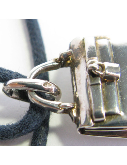 HERMES  'Kelly bag' amulet pendant in sterling silver