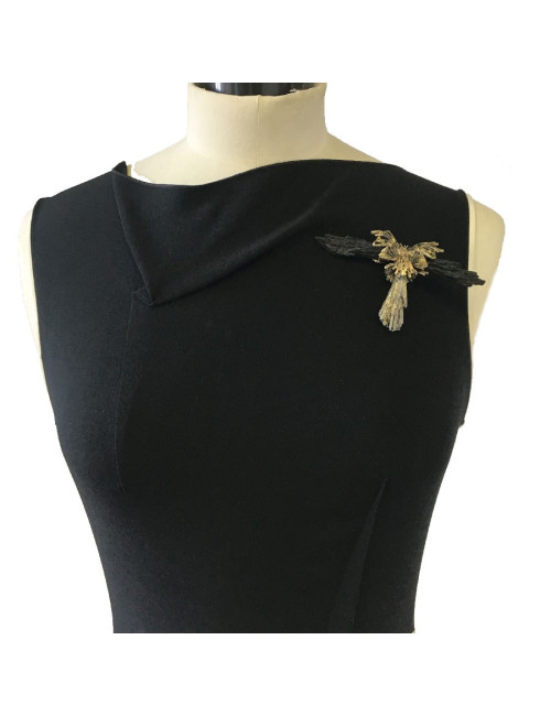 CHANEL 'Paris-Byzance' brooch in gold, silver and black metal