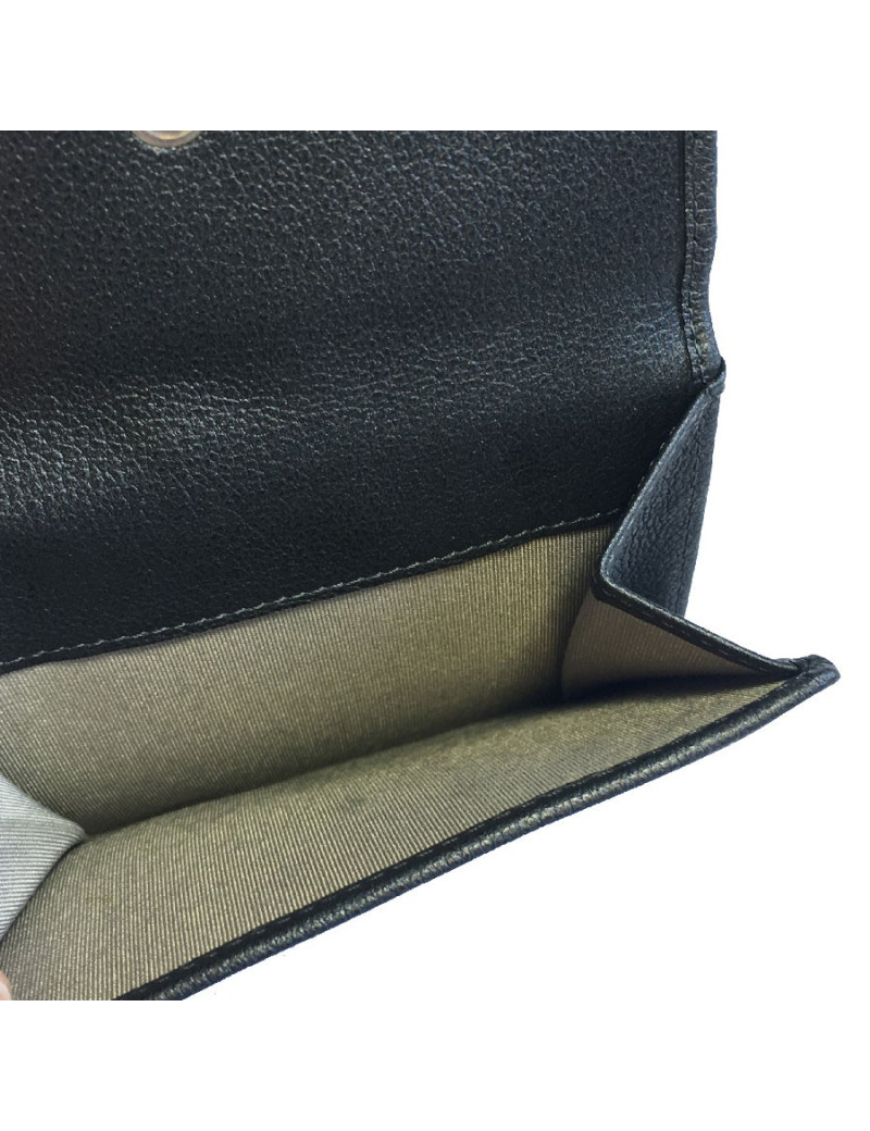 Porte monnaie CHANEL cuir grainé gris