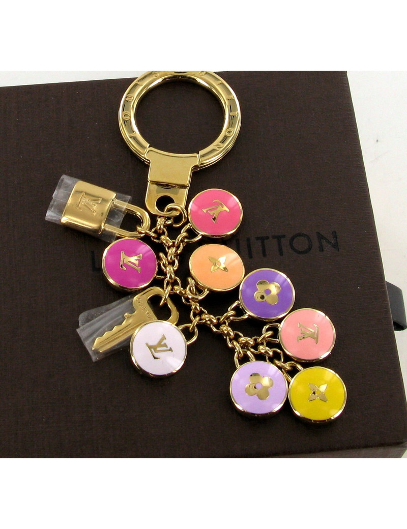 PORTE-CLEFS breloques MULTICOLORE et doré LOUIS VUITTON