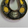  YSL YVES SAINT LAURENT Vintage clip-on earrings in bronze metal, rhinestones and resin