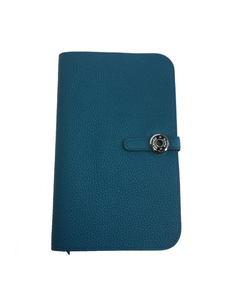  HERMES Dogon Duo wallet in green togo leather