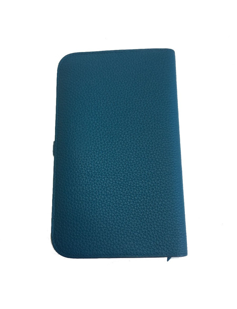  HERMES Dogon Duo wallet in green togo leather